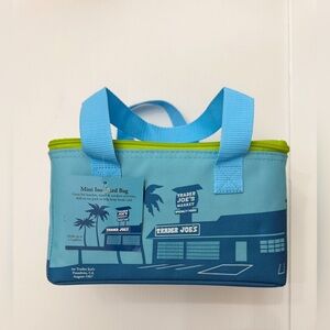 NWT Trader Joe's Blue and Green Mini Insulated Tote Bag